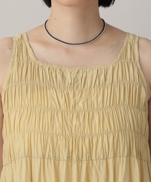 A part by（アパートバイ）の「シャーリングチュニック（シャツ/ブラウス・レディース・オフホワイト/イエロー系その他2/ブラック・FREE）」の15枚目の写真