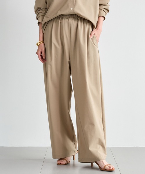 BARNYARDSTORM（バンヤードストーム）の「BARNYARDSTORM / ナイロンストレッチギャザーパンツ / ハンドウォッシャブル【撥水】＜セットアップ対応＞（その他パンツ・レディース・ベージュ/ホワイト/ブラック・S/M）」の3枚目の写真