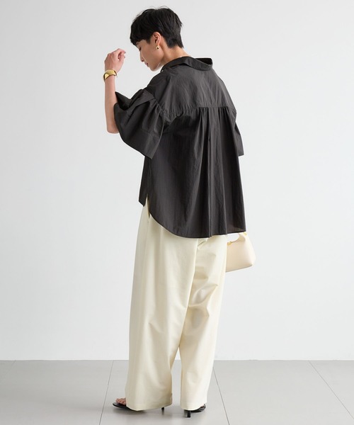 BARNYARDSTORM（バンヤードストーム）の「BARNYARDSTORM / ナイロンストレッチギャザーパンツ / ハンドウォッシャブル【撥水】＜セットアップ対応＞（その他パンツ・レディース・ベージュ/ホワイト/ブラック・S/M）」の5枚目の写真