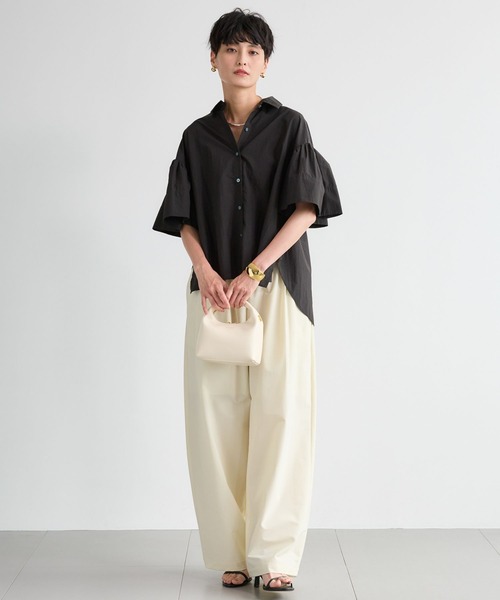 BARNYARDSTORM（バンヤードストーム）の「BARNYARDSTORM / ナイロンストレッチギャザーパンツ / ハンドウォッシャブル【撥水】＜セットアップ対応＞（その他パンツ・レディース・ベージュ/ホワイト/ブラック・S/M）」の20枚目の写真