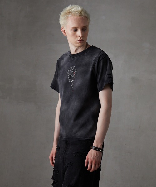 【GRANCY】スカルラインストーンデザインtシャツ ブラック M GRANCY】スカルラインストーンデザインtシャツ - メルカリ