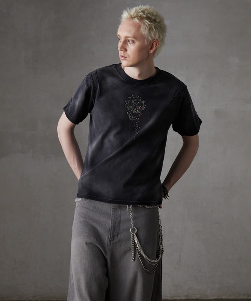 【GRANCY】スカルラインストーンデザインtシャツ グランシー GRANCY（グランシー）の「【GRANCY】Skull Rhinestone Design T