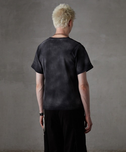 スカルストーンのデザイン制のあるTシャツ GRANCY】Skull Rhinestone Design T-shirt / スカルライン