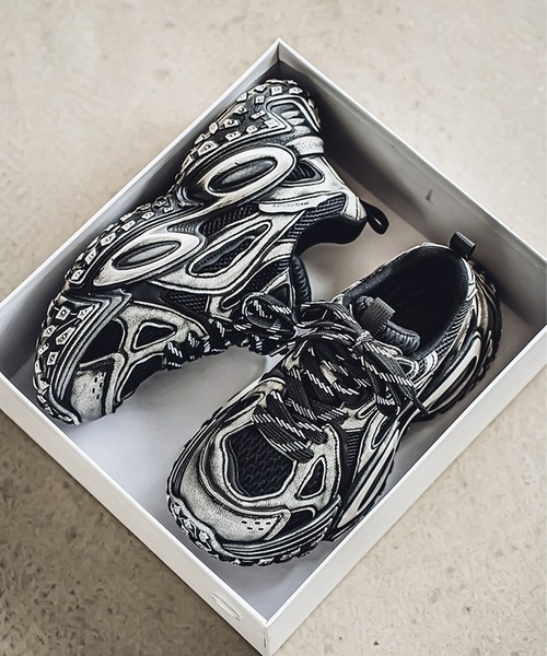 shoes365（シューズスリーシックスファイヴ）の「【SHOES 365】厚底凹凸ダッドスニーカー（スニーカー・メンズ・ホワイト/ブラック/グレー・24.5cm/25.0cm/25.5cm/26.0cm/26.5cm/27.0cm）」の15枚目の写真