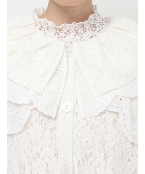 merry jenny（メリージェニー）の「フリルフリルレースジャケット（テーラードジャケット・レディース・ブラック/オフホワイト・FREE）」の19枚目の写真