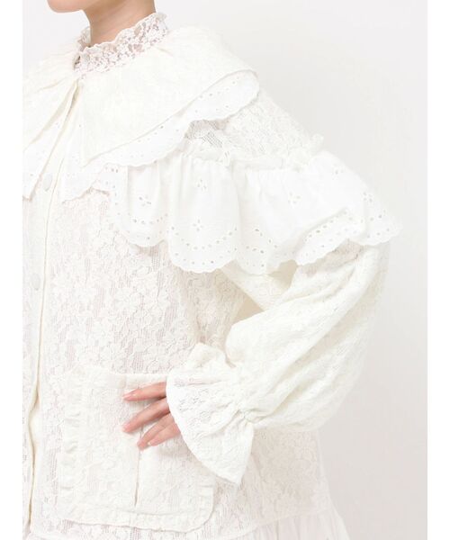 merry jenny（メリージェニー）の「フリルフリルレースジャケット（テーラードジャケット・レディース・ブラック/オフホワイト・FREE）」の20枚目の写真
