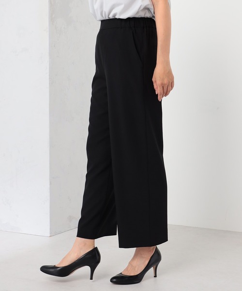 GALLORIA(ギャローリア)の「【キレメクシリーズ】2wayストレッチ さらっと快適 麻調ワイドパンツ(長め丈)(その他パンツ・レディース・ネイビー/ブラック・M/S/LL/L)」の9枚目の写真