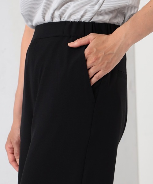 GALLORIA(ギャローリア)の「【キレメクシリーズ】2wayストレッチ さらっと快適 麻調ワイドパンツ(長め丈)(その他パンツ・レディース・ネイビー/ブラック・M/S/LL/L)」の7枚目の写真
