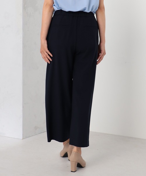 GALLORIA(ギャローリア)の「【キレメクシリーズ】2wayストレッチ さらっと快適 麻調ワイドパンツ(長め丈)(その他パンツ・レディース・ネイビー/ブラック・M/S/LL/L)」の6枚目の写真