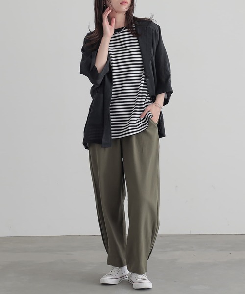 n'OrLABEL(ノアールレーベル)の「脇タックコクーンパンツ(その他パンツ・レディース・ブラック/カーキ/ライトベージュ・2/1)」の21枚目の写真