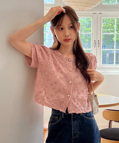 ノーカラージャケット ピンク ルーズフィット　両面 楽天市場】ノーカラージャケット ショートジャケット ピンク グリーン