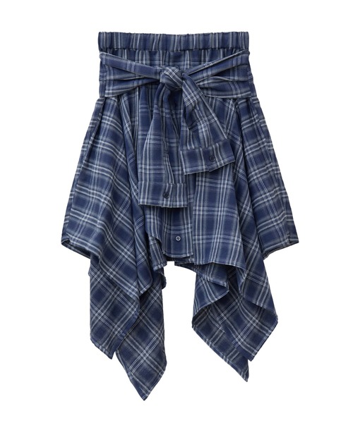 Candy Stripper（キャンディストリッパー）の「CHECK SHIRT WRAP スカート（スカート・レディース・ネイビー/ボルドー/ブラック・FREE）」の6枚目の写真