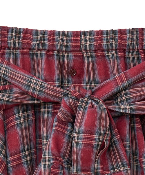 Candy Stripper（キャンディストリッパー）の「CHECK SHIRT WRAP スカート（スカート・レディース・ネイビー/ボルドー/ブラック・FREE）」の9枚目の写真
