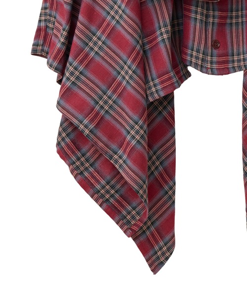 Candy Stripper（キャンディストリッパー）の「CHECK SHIRT WRAP スカート（スカート・レディース・ネイビー/ボルドー/ブラック・FREE）」の11枚目の写真