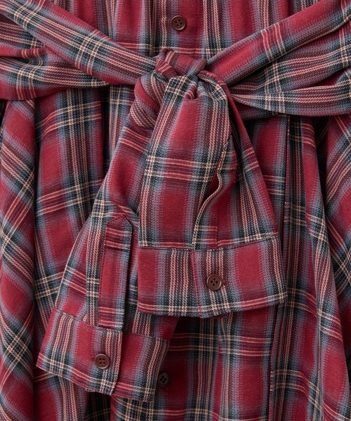 Candy Stripper（キャンディストリッパー）の「CHECK SHIRT WRAP スカート（スカート・レディース・ネイビー/ボルドー/ブラック・FREE）」の12枚目の写真