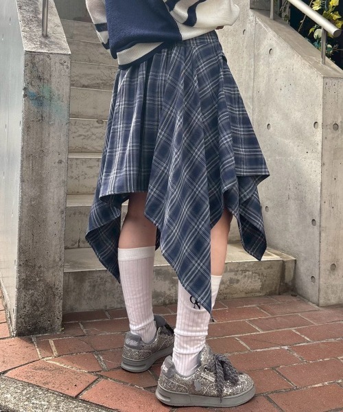 Candy Stripper（キャンディストリッパー）の「CHECK SHIRT WRAP スカート（スカート・レディース・ネイビー/ボルドー/ブラック・FREE）」の14枚目の写真