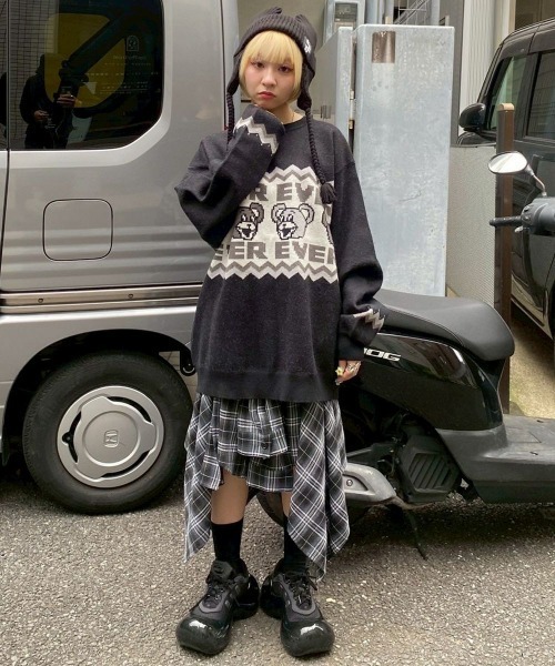 Candy Stripper（キャンディストリッパー）の「CHECK SHIRT WRAP スカート（スカート・レディース・ネイビー/ボルドー/ブラック・FREE）」の20枚目の写真