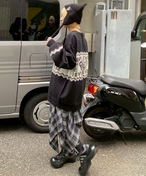 Candy Stripper（キャンディストリッパー）の「CHECK SHIRT WRAP スカート（スカート・レディース・ネイビー/ボルドー/ブラック・FREE）」の21枚目の写真