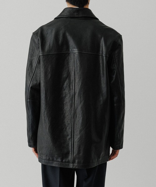 ADAM ET ROPE'（アダムエロペ）の「ウォッシュド ラムレザー カーコート（カバーオール・メンズ・ブラック・M/L）」の6枚目の写真