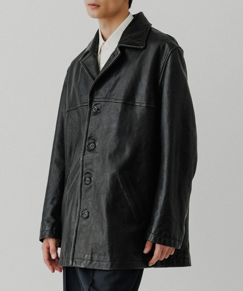 ADAM ET ROPE'（アダムエロペ）の「ウォッシュド ラムレザー カーコート（カバーオール・メンズ・ブラック・M/L）」の20枚目の写真