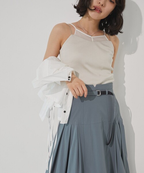 セール】エアリータックフレアスカート｜細見え/ウォッシャブル/防シワ