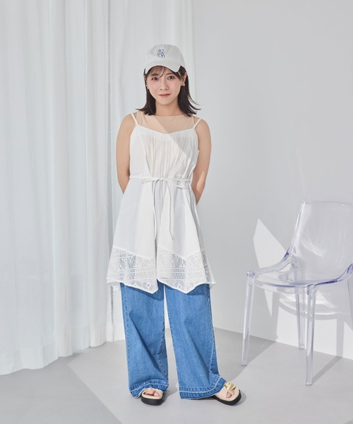 somyon（ソミョン）の「【 somyon / ソミョン 】 重ねロゴ 刺繍 デザイン カラーローキャップ #（キャップ・レディース・ホワイト/ブラック/ネイビー/ベージュ/モカ・FREE）」の13枚目の写真