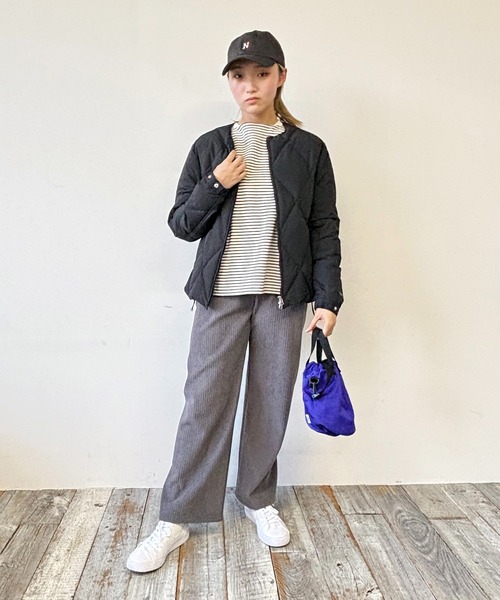 YDOT（ワイドット）の「【YDOT】グランドパーク別注ノーカラーブルゾン（ダウンジャケット/コート・レディース・ベージュ/ブラック・FREE）」の20枚目の写真