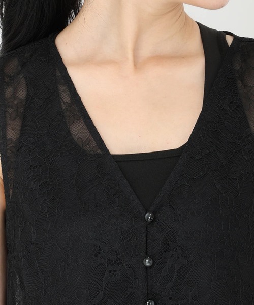 STRAWBERRY-FIELDS(ストロベリーフィールズ)の「アシュリーレース_レースジレ(その他トップス・レディース・ブラック・2)」の6枚目の写真