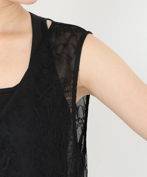 STRAWBERRY-FIELDS(ストロベリーフィールズ)の「アシュリーレース_レースジレ(その他トップス・レディース・ブラック・2)」の4枚目の写真