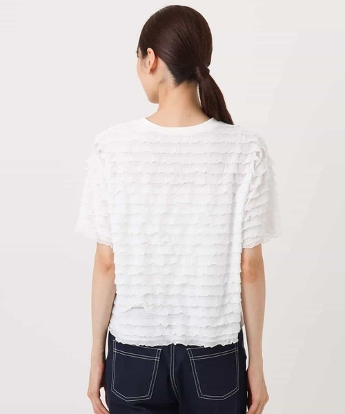 MK MICHEL KLEIN（エムケーミッシェルクラン）の「ミニフリルディティールカットソー/洗える（Tシャツ/カットソー・レディース・ホワイト/ブラック・38）」の9枚目の写真