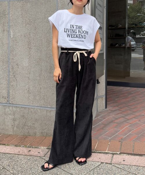 CIAOPANIC TYPY(チャオパニックティピー)の「【スタイルアップ】紐ベルト付きベロアフレアパンツ(スラックス・レディース・ブラック/ブラウン/アイボリー・SMALL/MEDIUM)」の14枚目の写真