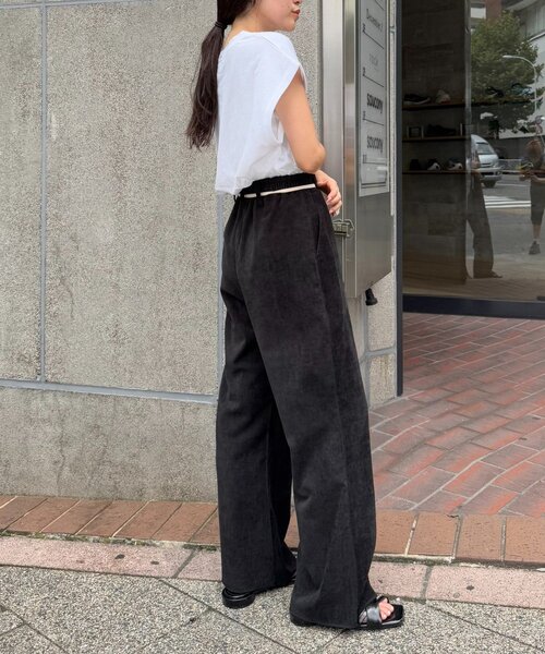 CIAOPANIC TYPY(チャオパニックティピー)の「【スタイルアップ】紐ベルト付きベロアフレアパンツ(スラックス・レディース・ブラック/ブラウン/アイボリー・SMALL/MEDIUM)」の10枚目の写真