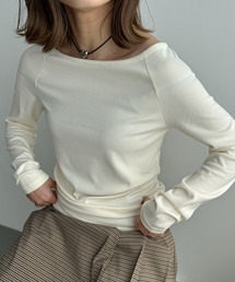 PILIT | ボートネックリブトップス(Tシャツ/カットソー)