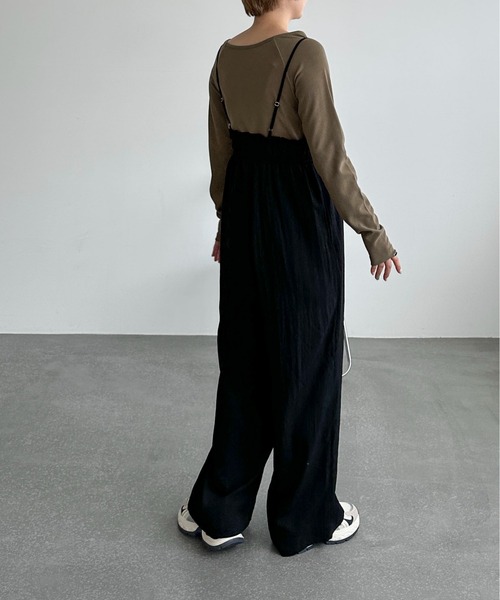 PILIT(ピリット)の「ボートネックリブトップス(Tシャツ/カットソー・レディース・アイボリー/オリーブ/チャコールグレー・MEDIUM)」の14枚目の写真