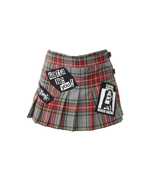 HYSTERIC GLAMOUR(ヒステリックグラマー)の「DISCO SUCKS プリーツショートパンツ(その他パンツ・レディース・グレー系その他/レッド系その他・SMALL/MEDIUM)」の2枚目の写真