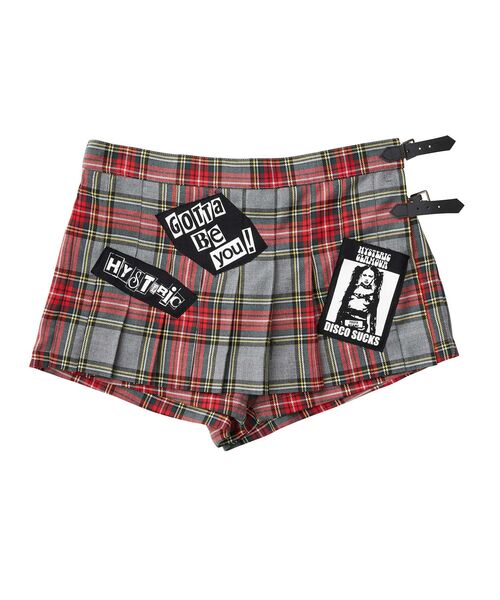 HYSTERIC GLAMOUR(ヒステリックグラマー)の「DISCO SUCKS プリーツショートパンツ(その他パンツ・レディース・グレー系その他/レッド系その他・SMALL/MEDIUM)」の9枚目の写真