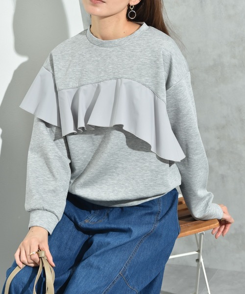 INTERPLANET（インタープラネット）の「スポンジリバーアシメフリルプルオーバー（Tシャツ/カットソー・レディース・ネイビー/ブラック/グレー・FREE）」の20枚目の写真