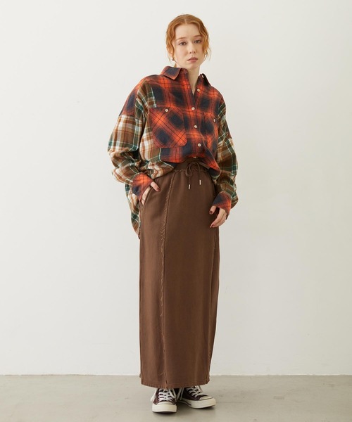 MILKFED.(ミルクフェド)の「WASHED PANEL SHIRT(シャツ/ブラウス・レディース・レッド/イエロー/オレンジ・ONE SIZE)」の21枚目の写真