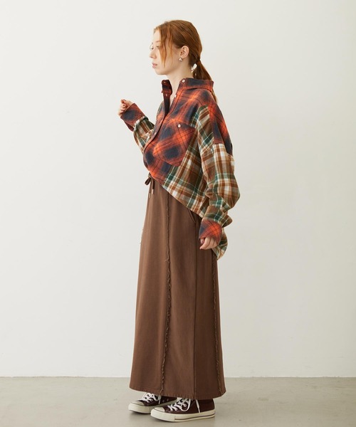 MILKFED.(ミルクフェド)の「WASHED PANEL SHIRT(シャツ/ブラウス・レディース・レッド/イエロー/オレンジ・ONE SIZE)」の22枚目の写真