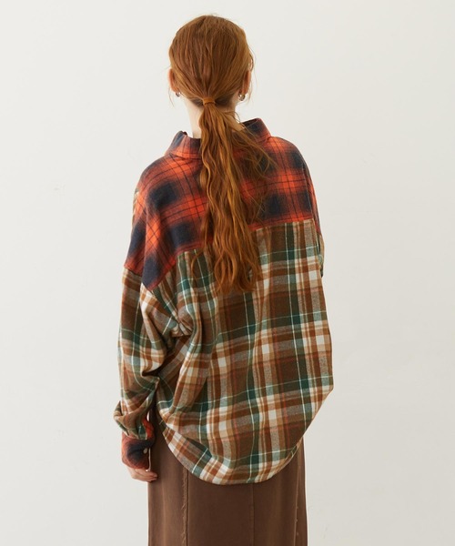 MILKFED.(ミルクフェド)の「WASHED PANEL SHIRT(シャツ/ブラウス・レディース・レッド/イエロー/オレンジ・ONE SIZE)」の19枚目の写真
