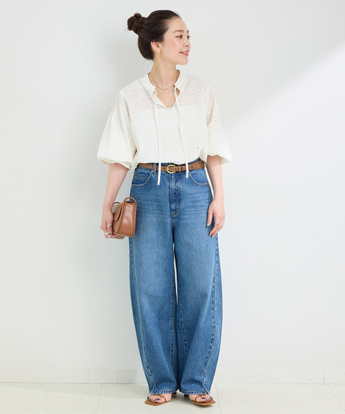 B.C STOCK(ベーセーストック)の「手洗い可 / シフリーブラウス(シャツ/ブラウス・レディース・ブラック/アイボリー・FREE)」の11枚目の写真