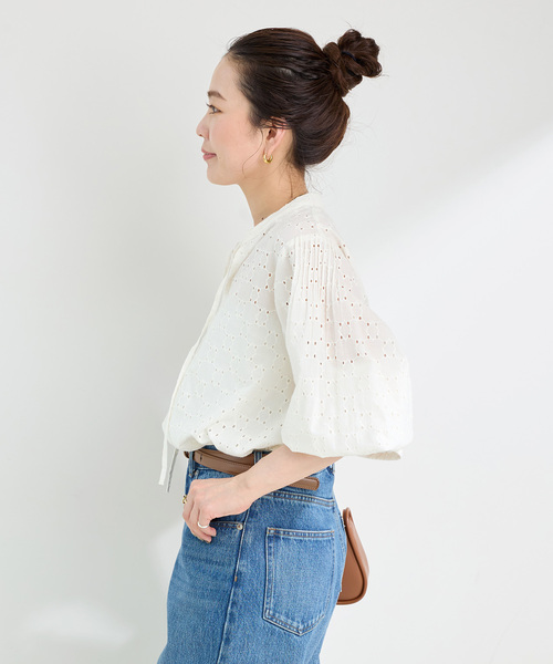 B.C STOCK(ベーセーストック)の「手洗い可 / シフリーブラウス(シャツ/ブラウス・レディース・ブラック/アイボリー・FREE)」の16枚目の写真