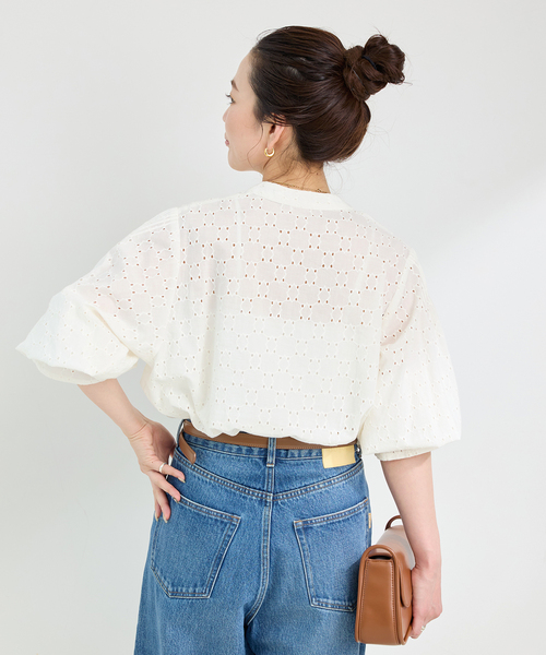 B.C STOCK(ベーセーストック)の「手洗い可 / シフリーブラウス(シャツ/ブラウス・レディース・ブラック/アイボリー・FREE)」の18枚目の写真