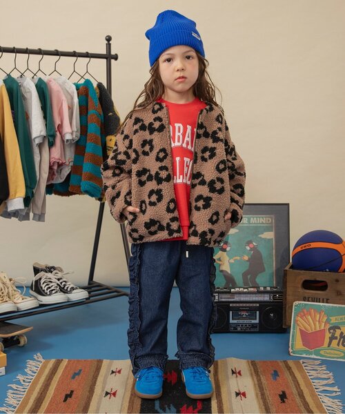 BREEZE（ブリーズ）の「【ジュニア対応】ジャガードボアジャケット（ブルゾン・キッズ・イエロー/オレンジ/ブラック/アイボリー/グリーン/ブラウン・120/130/140/150/80/90/100/110）」の9枚目の写真