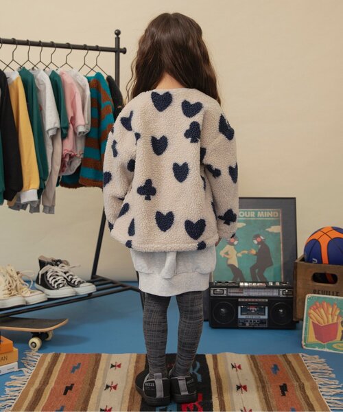 BREEZE（ブリーズ）の「【ジュニア対応】ジャガードボアジャケット（ブルゾン・キッズ・イエロー/オレンジ/ブラック/アイボリー/グリーン/ブラウン・120/130/140/150/80/90/100/110）」の13枚目の写真