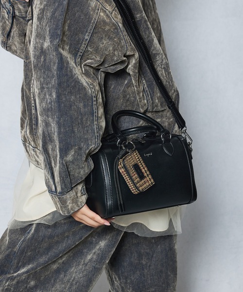 Ungrid(アングリッド)の「【Ungrid/アングリッド】ケースチャーム付 チェックコンビボストンバッグ(ボストンバッグ・レディース・ブラック系その他/ブラック/キャメル/ダークブラウン/ブラウン系その他・FREE)」の2枚目の写真