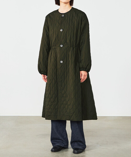 ORCIVAL | キルティング ロングコート WOMEN（ノーカラーコート