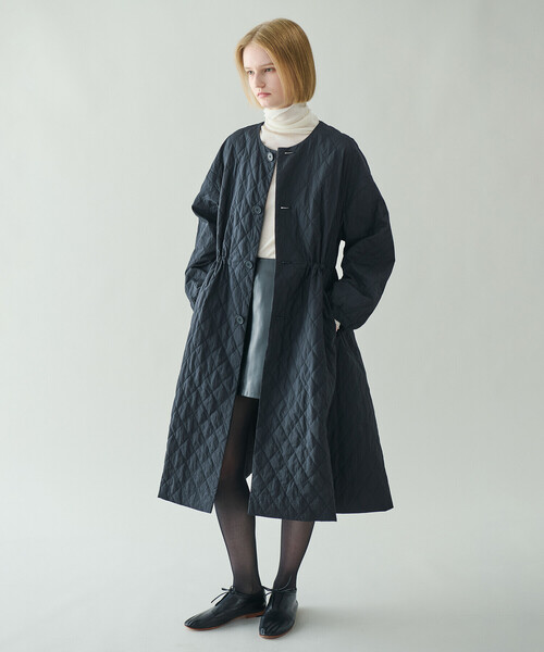 ORCIVAL | キルティング ロングコート WOMEN（ノーカラーコート