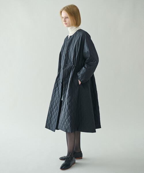 ORCIVAL | キルティング ロングコート WOMEN（ノーカラーコート