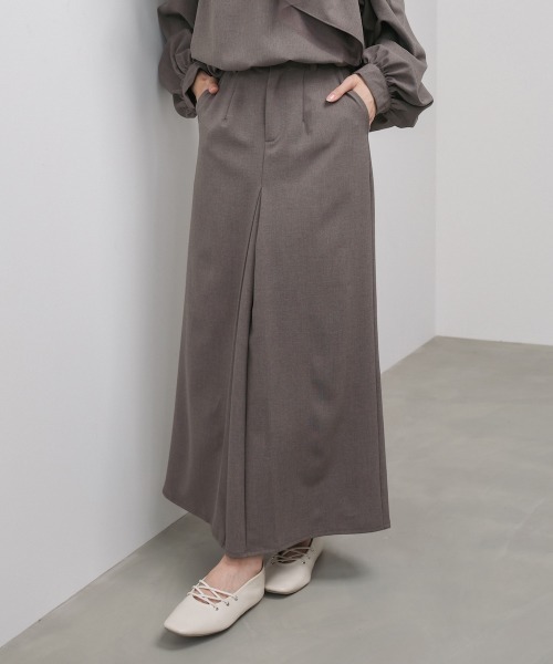 Bab（バブ）の「【S・Mサイズ展開】フロントタックＩラインスカート　セットアップ対応（スカート・レディース・チャコールグレー/A/モカ・S/M）」の4枚目の写真